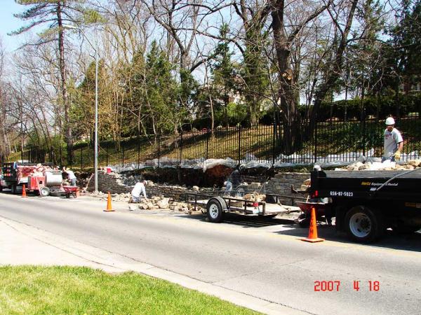 C&M Restoration Rebuilt the Stone Wall